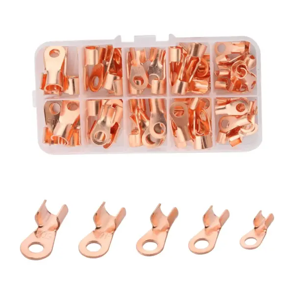 70pcs Wire Connector Nose Opening Insulated Cable Crimping Terminal Copper Box kit