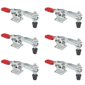 6Pcs Toggle Clamp 225D Quick Release Horizontal Clamps Antislip Rubber Pressure Tip for Woodworking Jigs and Fixtures Welding