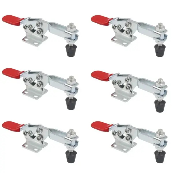 6Pcs Toggle Clamp 225D Quick Release Horizontal Clamps Antislip Rubber Pressure Tip for Woodworking Jigs and Fixtures Welding