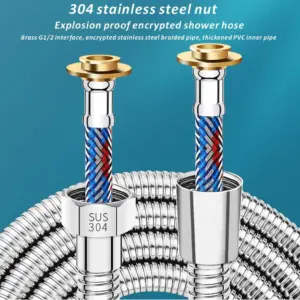 Soft Stainless Steel Braided Inner Tube 1.5/2/3M Flexible Shower Hose  Long Bathroom Shower Pipe Extension Bathroom Accessories