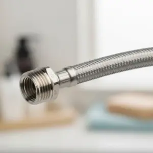 Braided Stainless Steel Hose Easy to Install Stainless Steel Hose Flexible Water Connector Safe for Drinking Water Supply Line