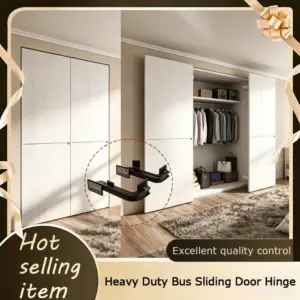 Ultra Heavy Duty Outward Bus Door Sliding Track Hinge Silent Damping Buffer 90Kg For Kitchen Cabinet With Connecting Rod