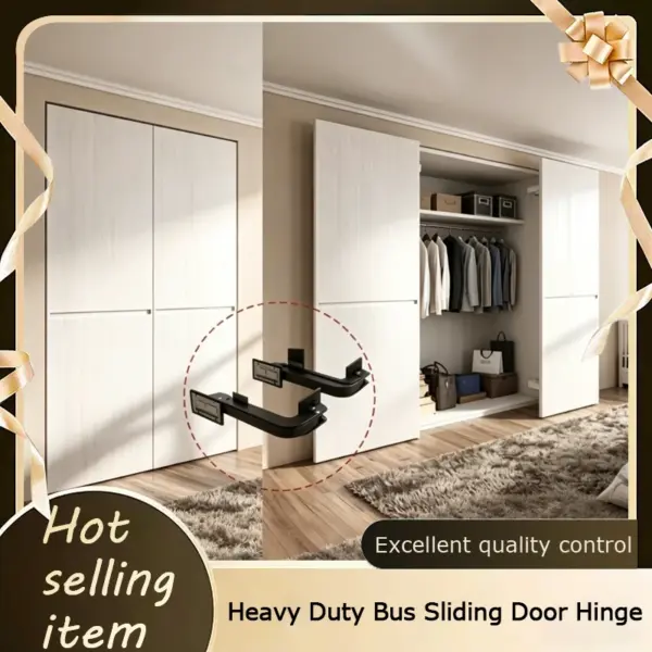 Ultra Heavy Duty Outward Bus Door Sliding Track Hinge Silent Damping Buffer 90Kg For Kitchen Cabinet With Connecting Rod