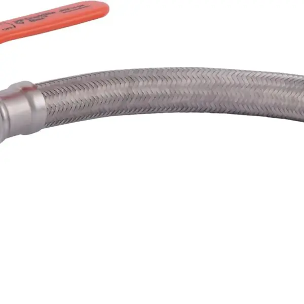 Max 1/2 Inch Ball Valve x 3/4 Inch FIP x 18 Inch Stainless Steel Braided Flexible Water Heater Connector, Brass Plumbing