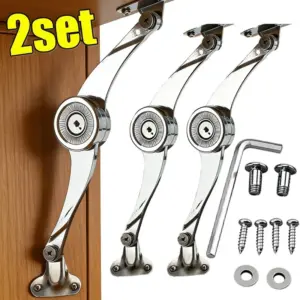Adjustable Soft Close Hinges Heavy Duty Support Hinge Rod For Cabinet Wardrobe Door Lift Up Flap Furniture Hardware Hinge Set