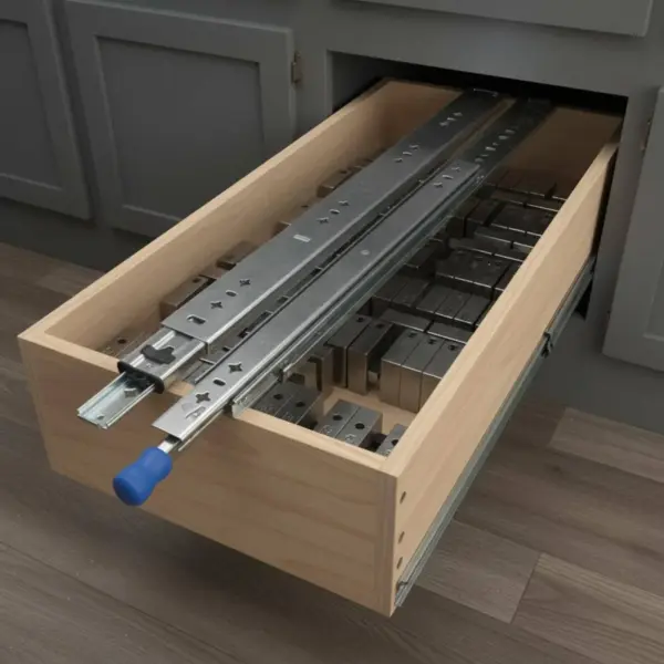 3 Section Bearing Slide Bearing Slide Effortless Sliding Sturdy Duty Drawer Slide Full Extension Cabinet Rail Easy Installation