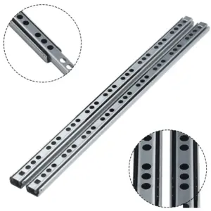 2PCS Smooth Glide Bearing Drawer Slides Two Way Slide 17mm Wide Drawer Glides 8"-17" Full Extension Steel Ball Bearing Slide