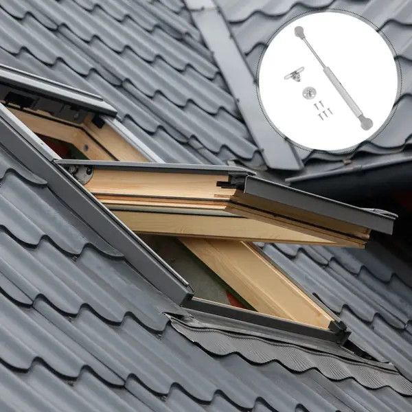 2Pcs Hydraulic Gas Spring Lift Support Thickened Steel Gas Strut Close Hinges Kitchen Cabinet Doors Lid Supports