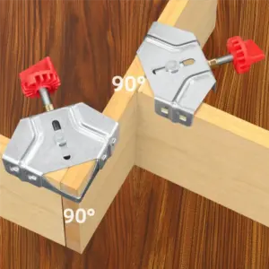 AB41-Corner Clamps For Woodworking 90 Degree Right Angle Clamp With Adjustable Swing Jaw For Wood Metal Pipe Glass