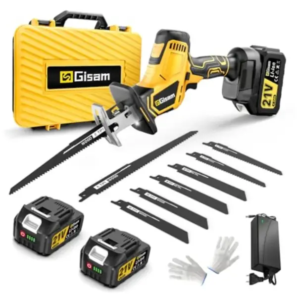 Cordless Reciprocating Saw -2x4.0Ah Batteries Brushless Motor 3500SPM Max One-Hand Operation Tool-Free Blade Change for DIY and