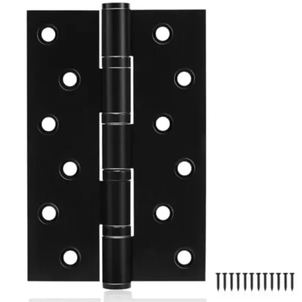 3 Pack Black Door Hinges 6 Inch Ball Bearing Hinges Heavy Duty Stainless Steel Hinge with Screws, Square Corner, Smooth and Qui