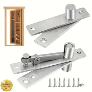 360° Rotation Heavy Duty Pivot Hinge,Stainless Steel Hidden Door Hinges,Invisible Pivot Door Hardware for Secret Doors Bookshelf