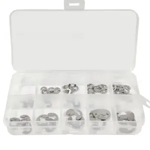 67Pcs Boxed 304 Stainless Steel E-Clip Circlip Set M2.5-M10 Open Retaining Ring Washer Kit