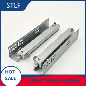 STLF  3 Section Push to Open Full Extension 1.0/1.4/1.8mm Steel Drawer Slide Undermount for Kitchen
