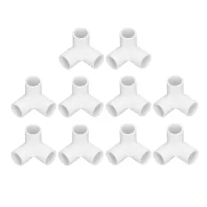 10PCS 3 Way Pipe Fittings PVC Plastic Right Angle Tee Corner Connector Elbow Fittings 20mm Inner Diameter