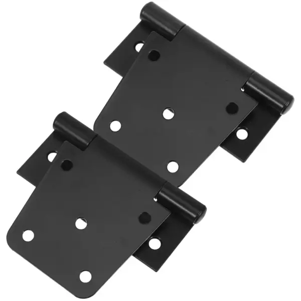 2Pcs Heavy Duty Gate Hinges Black Iron Door Hinges Rustproof Smooth Finish Farm Gate Shed Wood Fence Barn Door Hardware