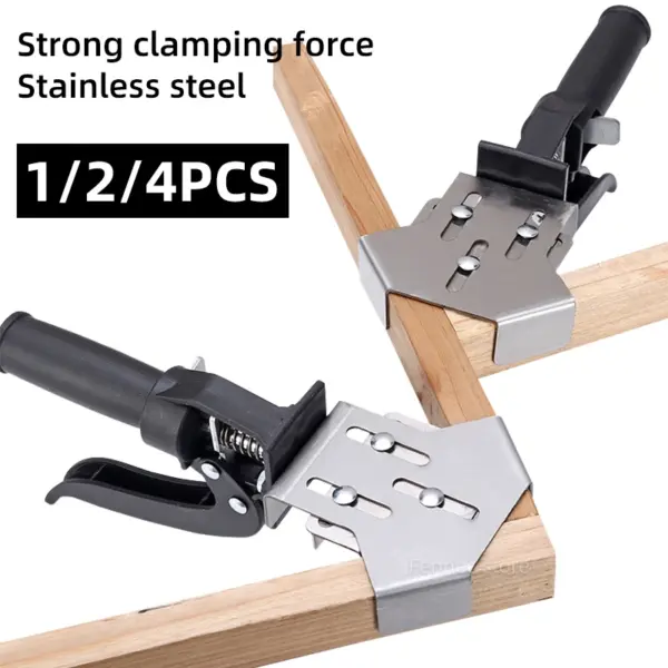 1/2/4pcs Stainless Steel Right Angle Clamp 90 Degree Fixer Welding Woodworking Tool Quick Clip Single Handle Corner Clamps