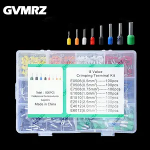 800PCS Electrical Tube Insulated Terminal VE Tubular Crimp Terminals Wire Cable Connector KIT Ferrules Terminal Connectors