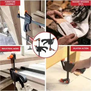Quick Release Bar Clamp Woodworking F Clamp Heavy Duty Ratchet Clip for Woodworking Gluing Fixing