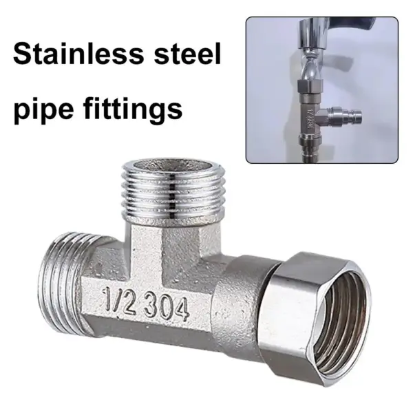 Stainless Steel Pipe Fittings Set – 1/2" Reducer Coupling, Male/Female Adapters, Elbow & Tee Connectors for Water Plumbing, NPT