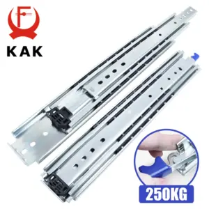 KAK Heavy Load Drawer Slide with Lock 551 lb Soft Close Drawer Runners Rail Full Extension 3 Section 10 to 50 inches Hardware