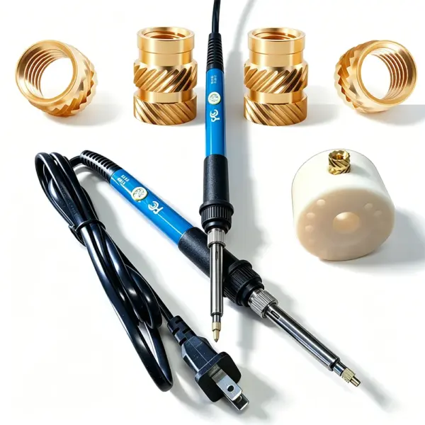 Heat Set Insert Tools kit Brass Nuts 60W Digital Soldering Iron Threaded Inserts Tips M2 M3 for Inserts 3D Printing and Plastic