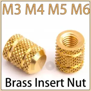 M3 M4 M5 M6 Brass Heat Set Insert Nuts For 3d Printer Hot Melt Knurled Threaded Inserts Closed End Molding Embedment Nut