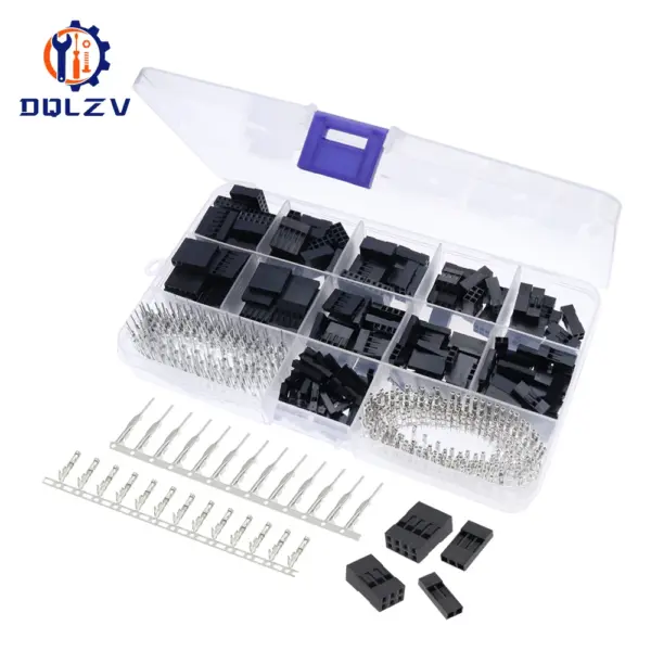 620Pcs Dupont Connector 2.54mm, Dupont Cable Jumper Wire Pin Header Housing Kit, Male Crimp Pins+Female Pin Terminal Connector