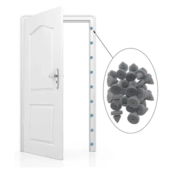 ABZC-100-Count 1/2 Inch Rubber Door Silencers, Heavy Duty Door Hinge Mufflers For Noise Reduction