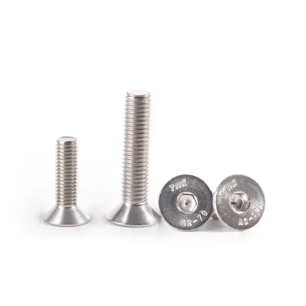 Allen Bolt DIN7991 A2-70 304 Stainless Steel Hexagon Hex Socket Flat Countersunk Head Screw M2 M2.5 M3 M4 M5 M6 M8 M10 M12 M16
