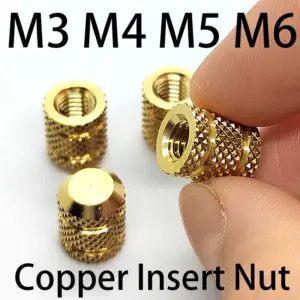 M3 M4 M5 M6 Brass Heat Set Insert Nuts Injection Molding Hot Melt Embedded Threaded Insertion Copper Nut For Plastic 3d Printing