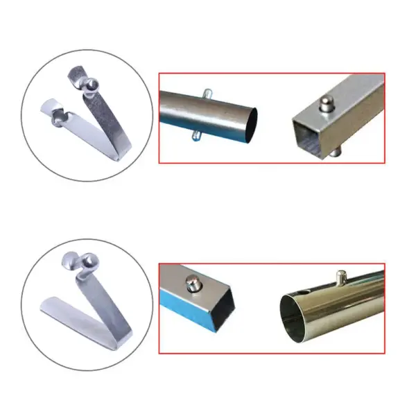 Manufacturer Customized Tent Pole Push V Shape Touch Button Spring Clip for Lock and Metal Clamps for Pipes