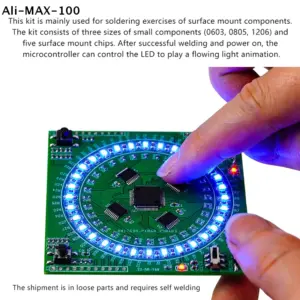 【AyS】LQFP64 Soldering DIY Kit 5V Running Light SMD Soldering Practice Board Kit Type-C Interface For Soldering Instruction