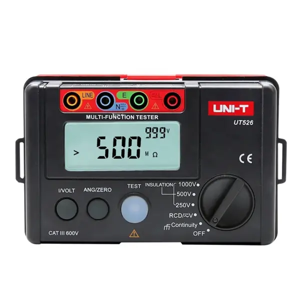 UT526 Digital Electrical Meter Insulation Resistance Tester AC DC Voltmeter/ RCD Test / Low Resistance Continuity Measure
