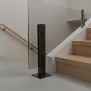 Black Glass Railing Spigot Corrosion Resistant Glass Railing Spigot Stainless Steel Balustrade Support Heavy-Duty for Pool Fence