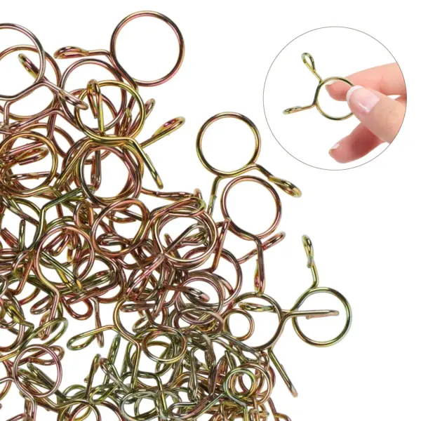 90Pcs Spring Hose Clips Car Oil Hose Hoops Heavy Duty Tubing Clamps for Fuel Water Line Fixing Fasteners Automotive Tube Clamp