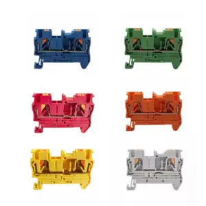10Pcs PT2.5 Push-in Terminal 2.5mm² Cable Wire Electrical Connector DIN Rail Terminal Block Feed-Through Strip Plug PT-2.5