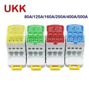 Terminal Block UKK80A UKK125A UKK160A Electric Wire Connector 1 in many Out Din Rail distribution Wiring Accessories Blue Yellow