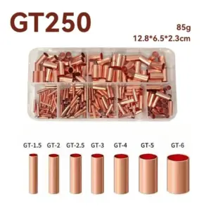 125/250/578Pcs Wire Ferrules Kit  Copper Crimp Connector Copper Connection Tube Terminal Connect and Protect The Connection