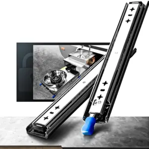 53MM Heavy Duty Drawer Slides with Lock Full Extension Ball Bearing Locking Rails Glides Industrial Heavywight Slider Runners