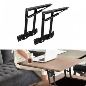 2 PCS Hydraulic Lift Top Coffee Table Frame Hardware - Gas Spring Hinges for Folding Desk Lifting Mechanism