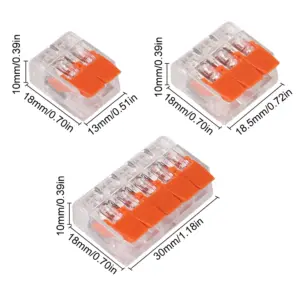 52PCS Lever Wire Nuts Connectors Kit with 2/3/5 Conductor Combination, Electrical Lever Wire Connectors Push-in AWG 28-12