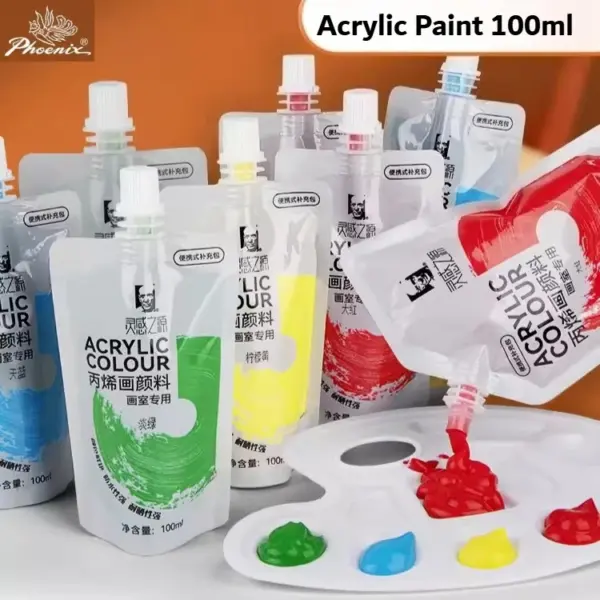 PHOENIX Acrylic Paint 100ml Non-toxic Craft Paints for Canvas, Paper, Wood, Ceramic,Painting Art Supplies for Adults, Beginners