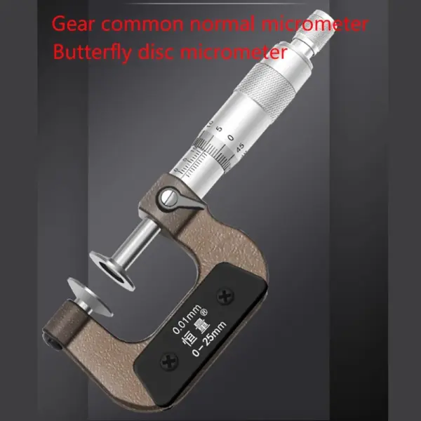 Hengliang High-Precision Stainless Steel Micrometers 0.01mm Measure Butterfly Disc Outer Diameter Public Law Line Micrometer