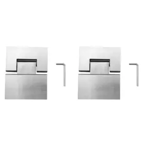 2X Heavy Duty 180 Degree Glass Door Cabinet Showcase Cabinet Clip Glass Shower Door Hinge Replacement Parts Polished-Tvdae