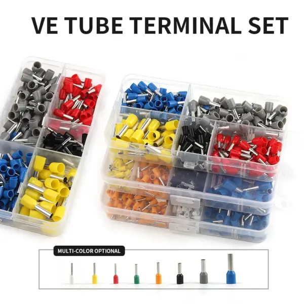 200/300/400PCS Boxed Insulated Connectors Quick Wire Ferrules Terminals Kit Electrical Wiring VE Tubular Crimping Terminator