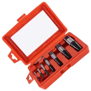 8pcs Multi-Size Carbon Steel Screw Extractor Set Easy Out Design Bolt Extractor Set Broken Bolt Remover Water Pipe Repair