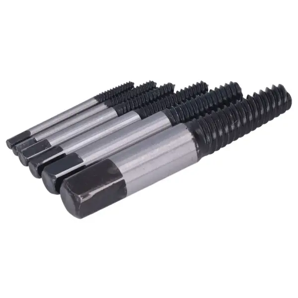 6pcs Remover Tool Carbon Steel Screw Extractor Lightweight Spiral Groove Broken Screw Remover Bolt Extractor Broken Screw