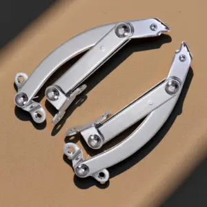 2Pcs Household Cabinet Hinges Gas Support Heavy Duty Spring Shocks Satin Silver Finish 90 Degree Open Lid Lift Strut