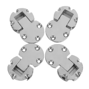 4Pcs Heavy Duty Zinc Alloy Folding Table Hinges Hidden Flip Hinge Round Edge for Drop Leaf Table Kitchen Cabinet Cupboard Door